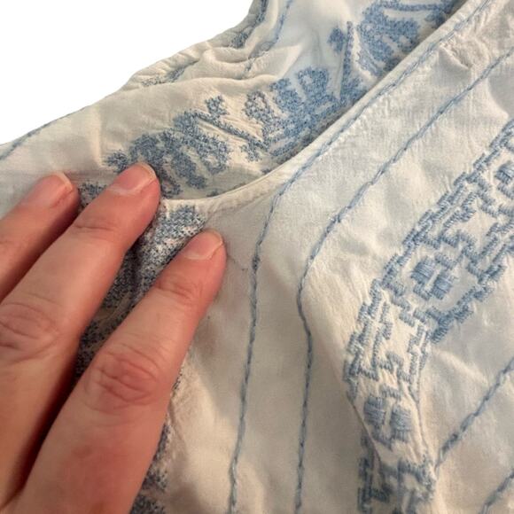 Torrid Plus Size 0/1 Embroidered Kimono Open Front White/Baby Blue Top - Picture 12 of 12